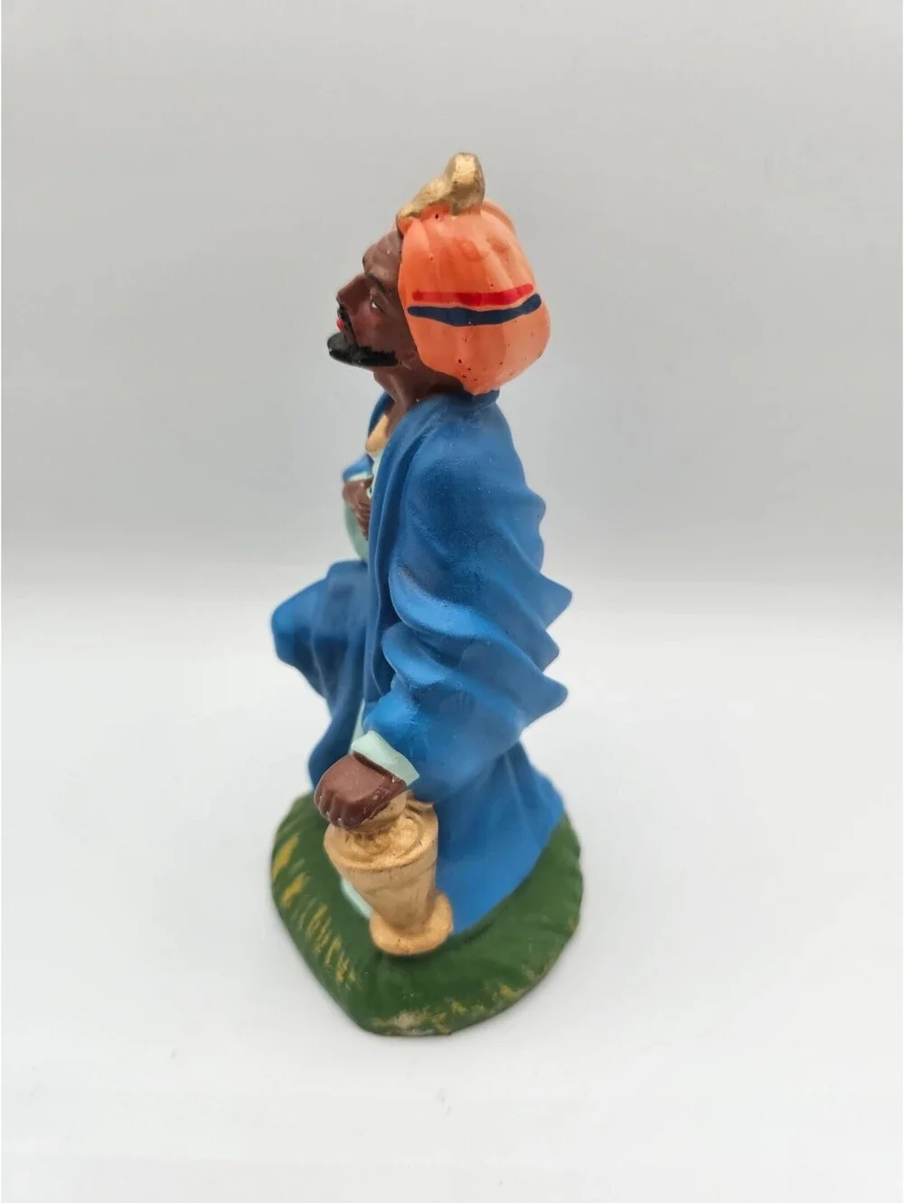 Vtg 1960s Paper Mache Christmas Nativity Figure Keeling Wise Man Fontanini